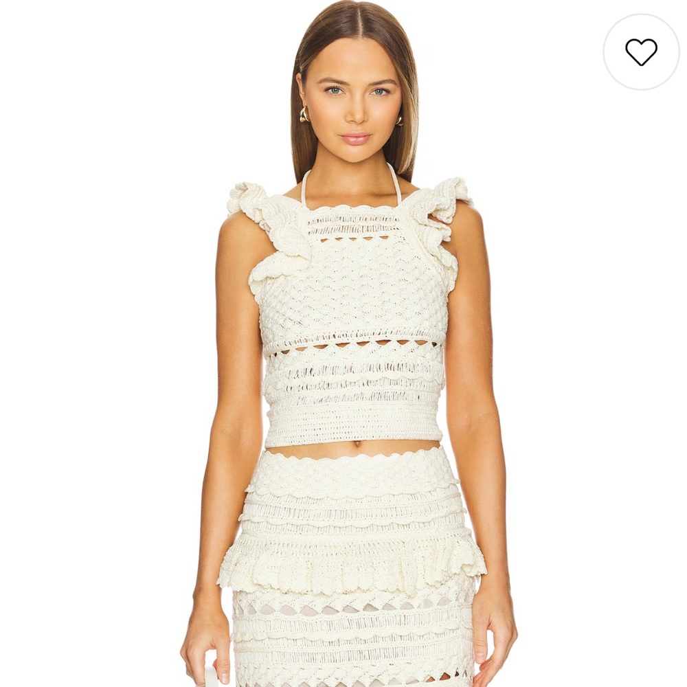 NWOT Zimmerman Waverly Crochet Halter Tank in Cream